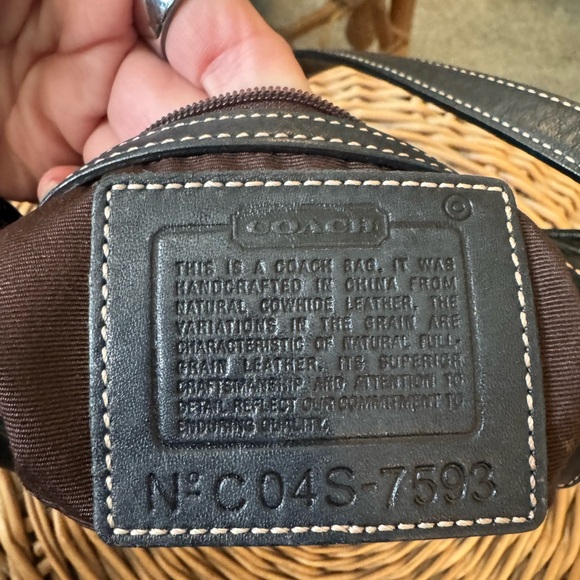 Coach Demi Hobo Legacy Hampton Leather Y2K Black Small Shoulder Bag # 7593 - Picture 5 of 11